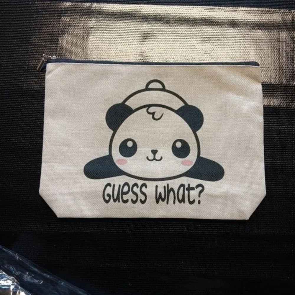 Panda Butt Cosmetic Makeup Bag Funny Panda Zipper Pouch Cute Kawaii Travel